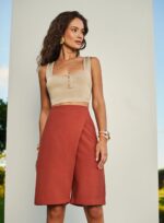 BERMUDA SAIA MARROM BRONZE - Imagem 3