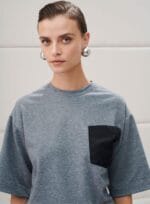 CONJUNTO TSHIRT E SHORT MOLETON NYLON CINZA/PRETO - Imagem 3