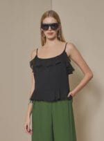 BLUSA ALCA CHIFFON BLISS PRETO