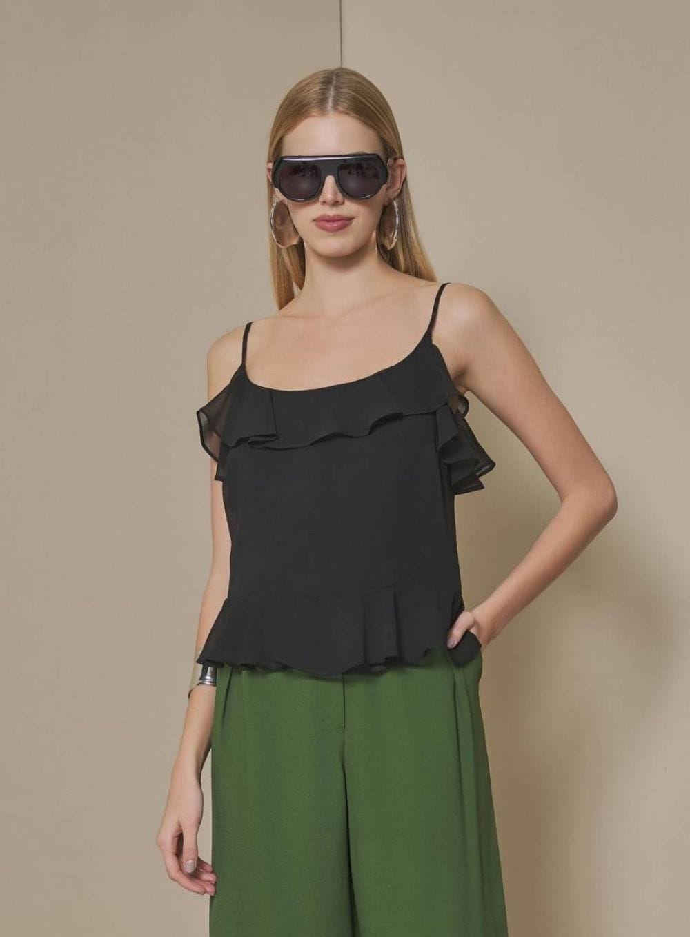 17752ce9e8d4313fa50fc64a1031980b.jpg BLUSA ALCA CHIFFON BLISS PRETO - Imagem 1