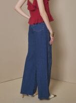 CALCA WIDE LEG PESPONTOS JEANS - Imagem 4