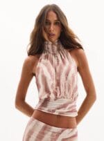 CONJUNTO BLUSA E SAIA JULIANA  MARROM/BEGE - Imagem 4