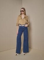 CALCA WIDE LEG PESPONTOS JEANS