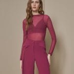 BLUSA MANGA LONGA TULE SOFT BORDO