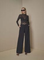 CALCA WIDE LEG CINTO ALFAIATARIA ELOS PRETO