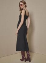 SAIA MIDI COM DRAPEADO COLOR COLLECTION PRETO - Imagem 2