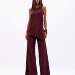 CONJUNTO BLUSA/CALCA PEGG BORDO MARBLE