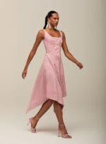 Vestido Luciana Listrado Vermelho - Imagem 4