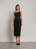 VESTIDO MIDI DENY PRETO